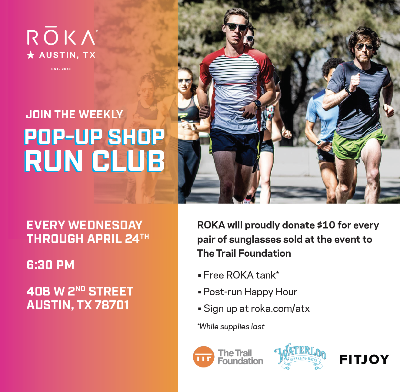 ROKA Weekly Pop-Up Shop Run Club - 365 Things Austin