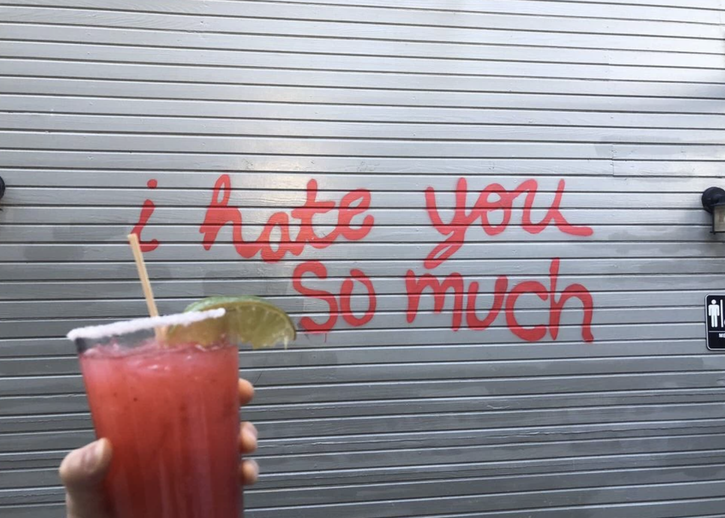 The "I hate you so much" mural, courtesy of Bungalow's website. 